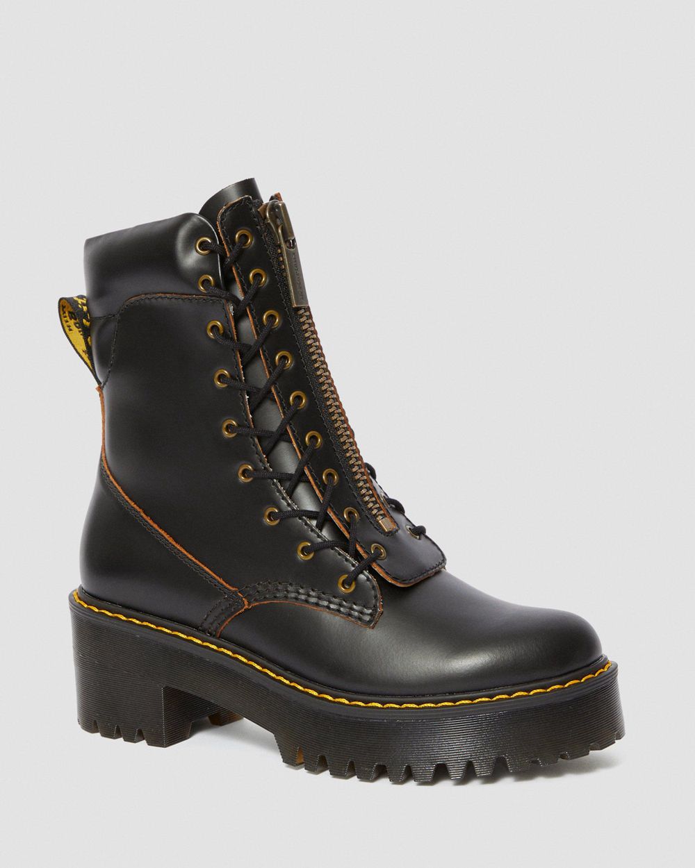 Dr Martens Karmilla Smooth Kožené Cizmy Na Opatku Damske ( Čierne ) SK 430-JSQHED